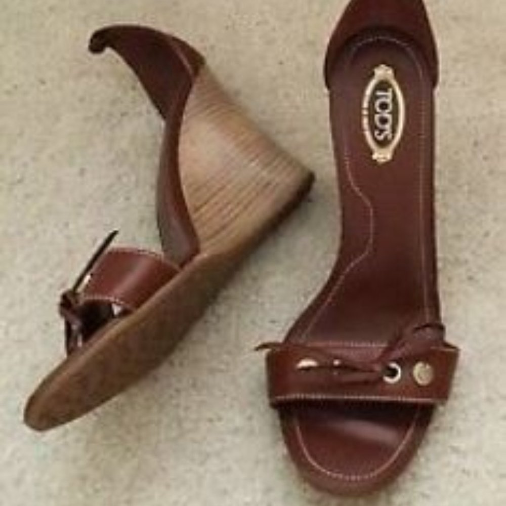 Tod's inspired replica wedge sandal heels size 7/8